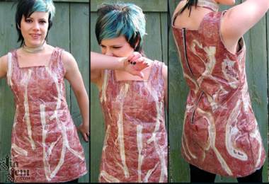 A meat dress! Eww.